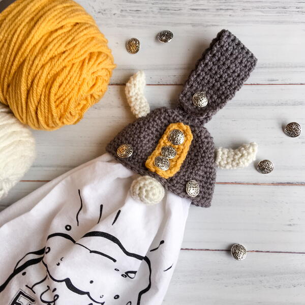 Modern Crochet Kitchen Towel Topper