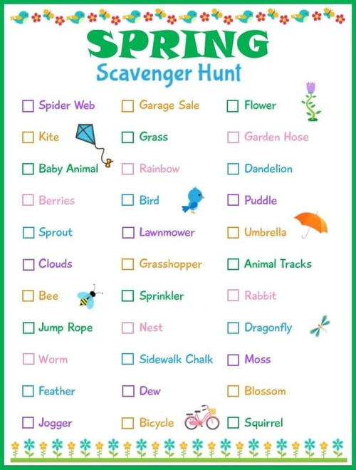 Printable Spring Scavenger Hunt