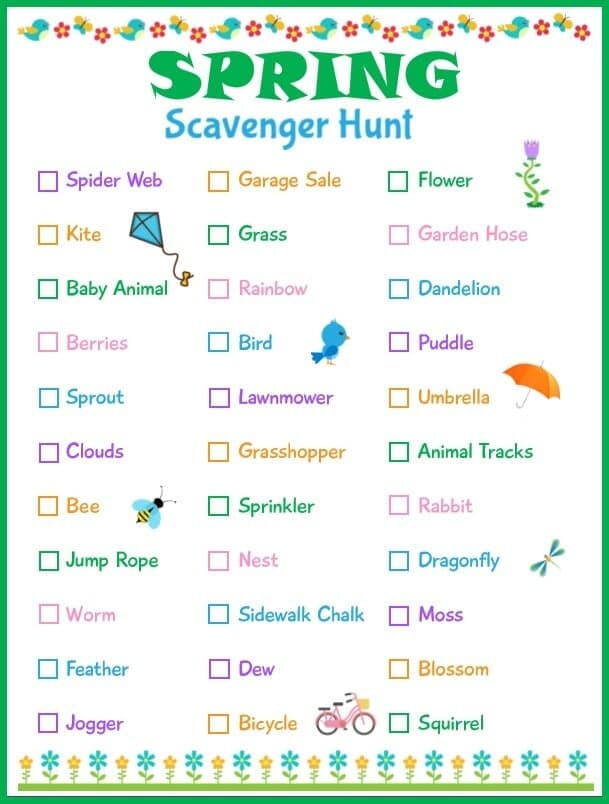 Printable Spring Scavenger Hunt