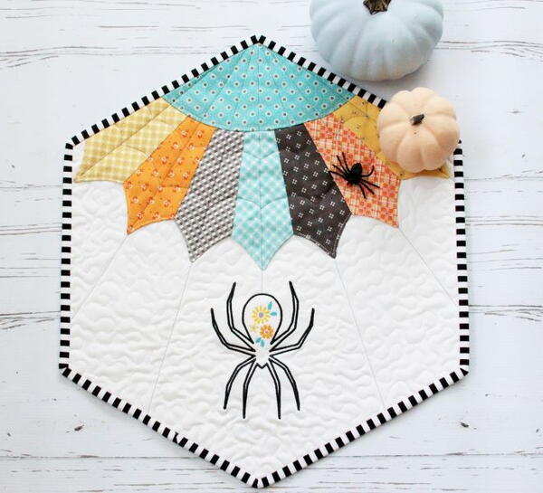 Fancy Floral Spider Halloween Quilt Pattern