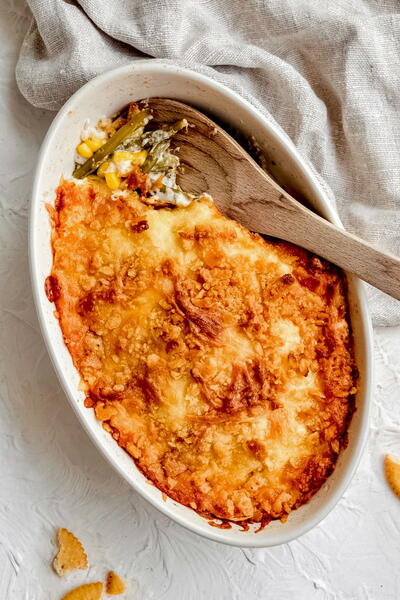 Cheesy Green Bean and Corn Casserole