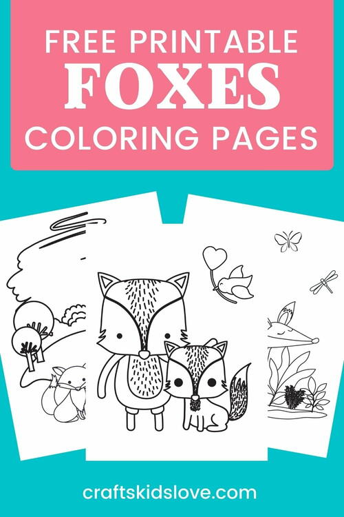 Cute Fox Coloring Pages Printables
