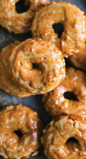 Baked Pumpkin Doughnuts with Maple Glaze