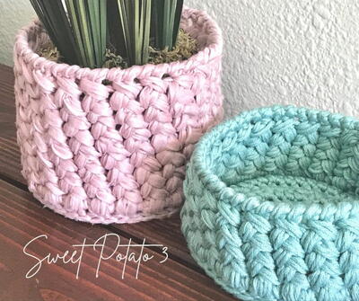 Woven Basket Or Plant Pot Cover