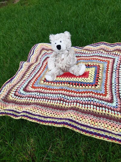 Caron Cheery Crochet Granny Stripes Baby Blanket​ Pattern