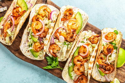 Spicy Shrimp Tacos With Chipotle Crema Sauce