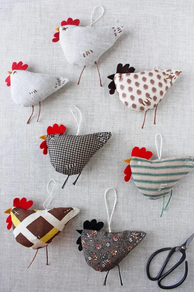 Chicken Ornament Sewing Pattern | AllFreeSewing.com