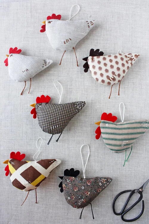 Chicken Ornament Sewing Pattern