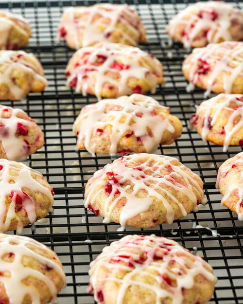 Cranberry Orange Cookies with Glaze