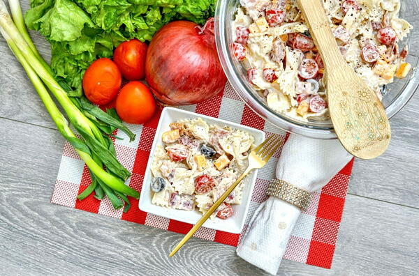 Cheddar Bacon Ranch Pasta Salad