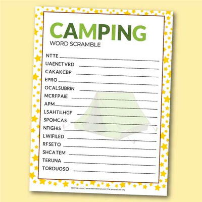 Camping Word Scramble