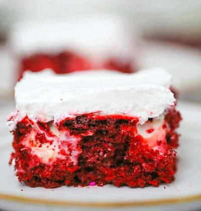 Easy Red Velvet Cream Cheese Poke Cake