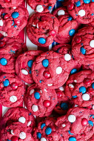 Red White and Blue Red Velvet Cookies