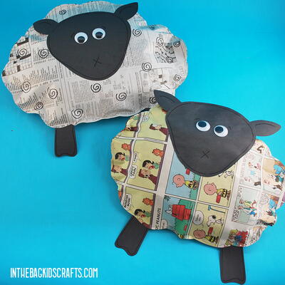 Sheep Craft Made with Newspaper 