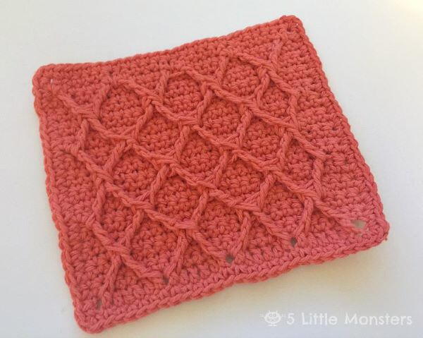 Lattice Stitch Crochet Dishcloth