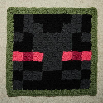 Minecraft Enderman C2c Crochet Block