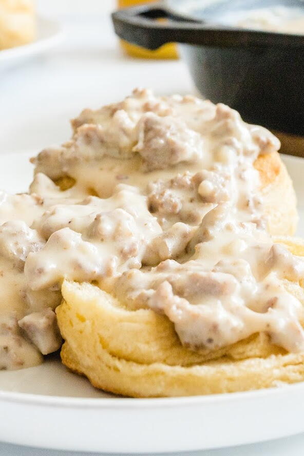 Country Biscuits And Sausage Gravy | AllFreeCopycatRecipes.com