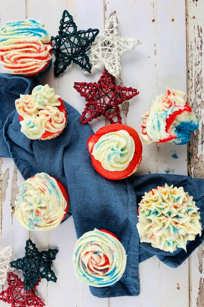 Red White And Blue Cupcakes