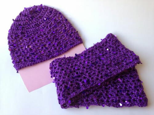 Free Sparkly Scarf and Hat Crochet Patterns