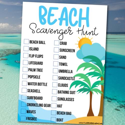 Printable Beach Scavenger Hunt For Kids