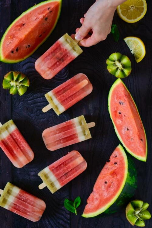 Watermelon Kiwi Popsicles Recipe