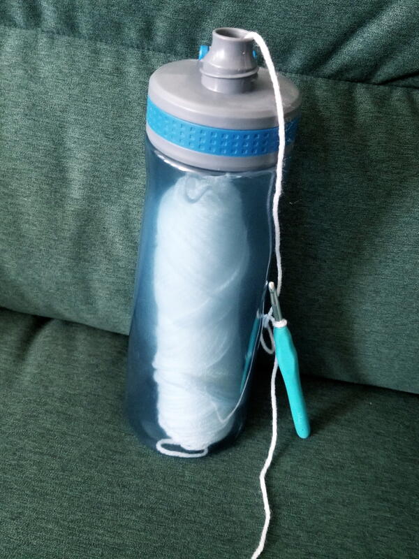 Yarn Hack: Water Bottle Yarn Holder