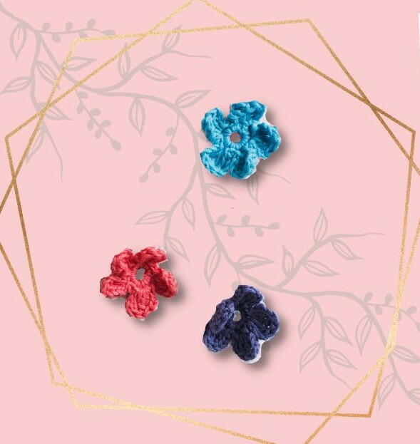 Freesia Flower Crochet Applique