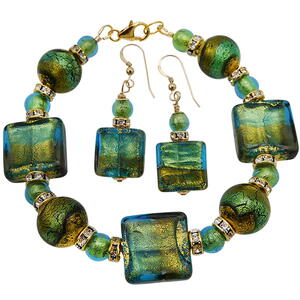 Aqua Sole Earrings & Bracelet