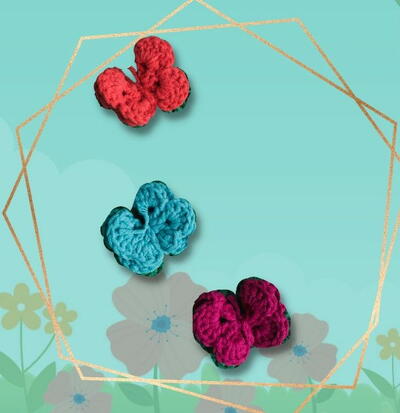 Crochet Double Layer Butterfly Applique