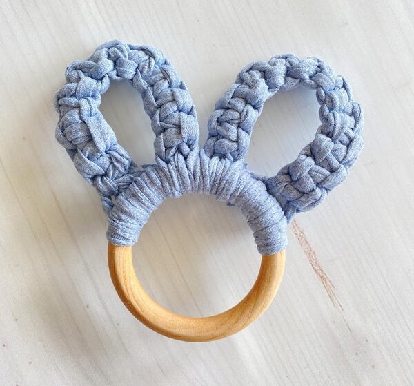 Macrame Bunny Ears Teething Ring