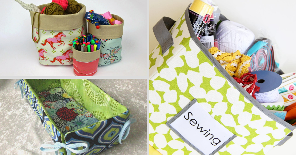 29 Patterns for Fabric Boxes and Baskets | AllFreeSewing.com
