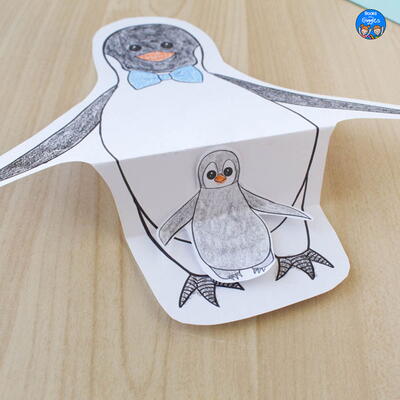 Penguin Dad And Baby Craft For Kids