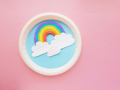 Colorful Rainbow Paper Plate Craft For Kids