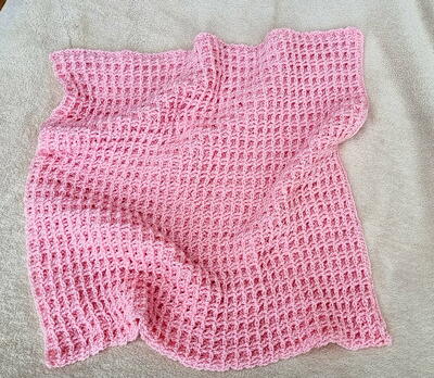 Double Waffle Crochet Baby Blanket