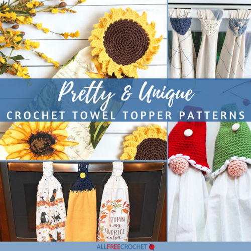 Modern Crochet Kitchen Towel Topper