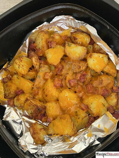 Air Fryer Cheesy Bacon Potatoes
