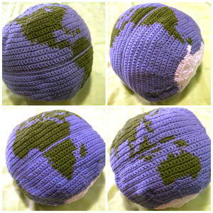 Around the World Crochet Pillow