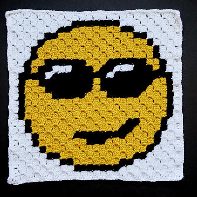 Sunglasses Cool Emoji C2c Crochet Block