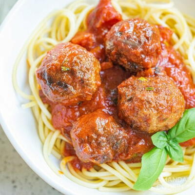 Spaghetti And Meatballs In Marinara Sauce