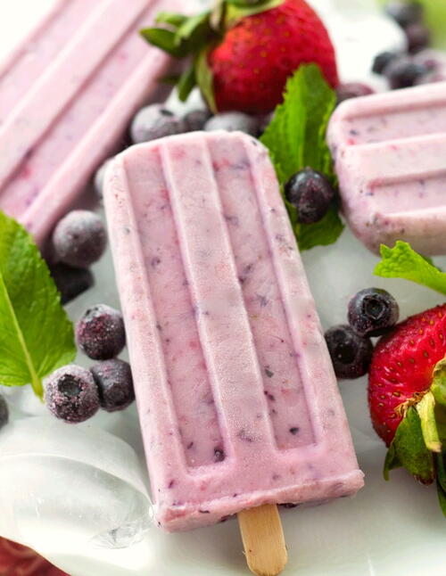 Berry Yogurt Popsicles