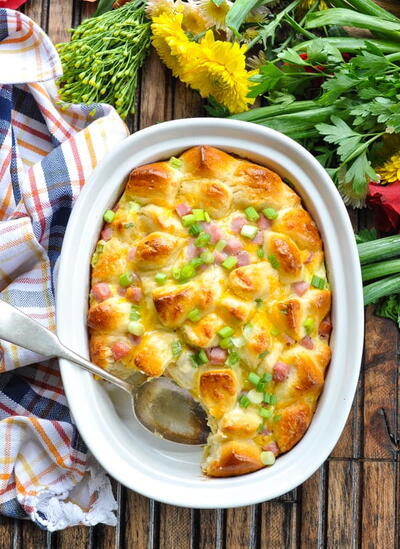 Overnight Ham, Egg and Cheese Monkey Bread