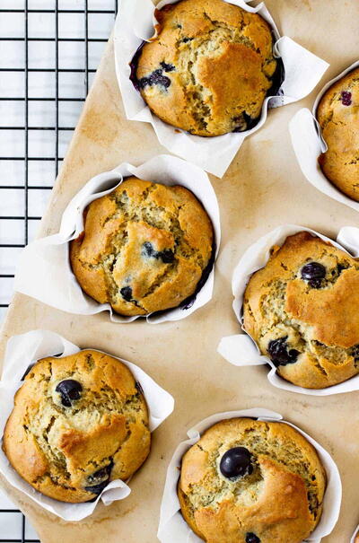 Gluten-free Blueberry Banana Muffins