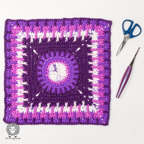 Lavender Fields Crochet Blanket Square