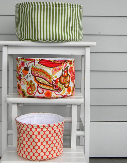 Round Nesting Fabric Baskets Pattern