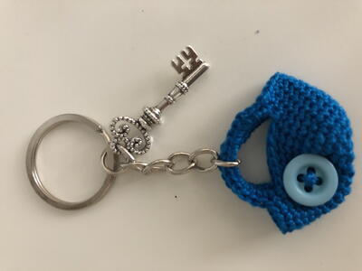 Mini Tote Bag Crochet Key Ring 