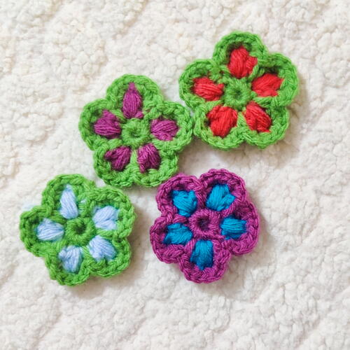 Puff Stitch Crochet Flower Pattern