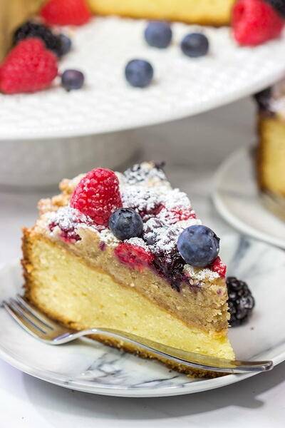 Mixed Berry Topped Coffee Cake