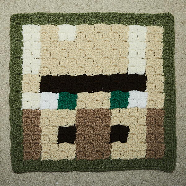 Minecraft Villager C2c Crochet Block