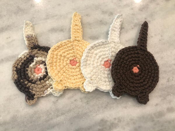 Cat Butt Coaster Crochet Pattern