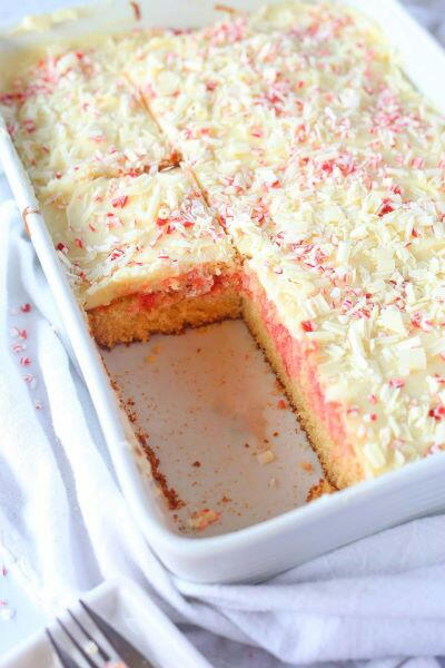 White Chocolate and Peppermint Sheet Cake